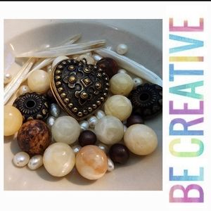 Beads Jewelry Making Bead Soup Crafts DIY Beading Pendant Heart BC70‎